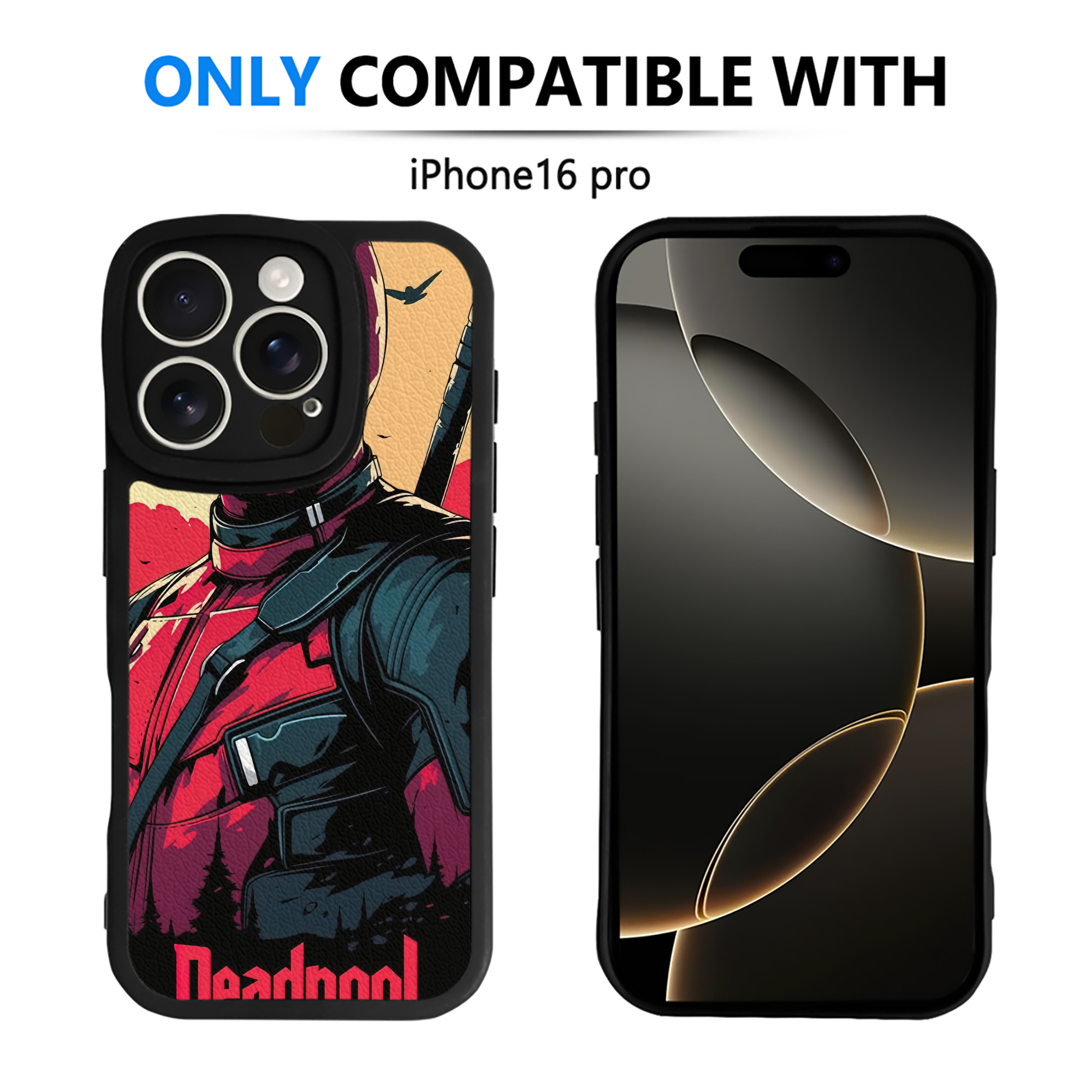 （画像用） Deadpool デッドプール 【iPhone 16シリーズ対応】シリコンスマホケース（レザー調） 材質：シリコン